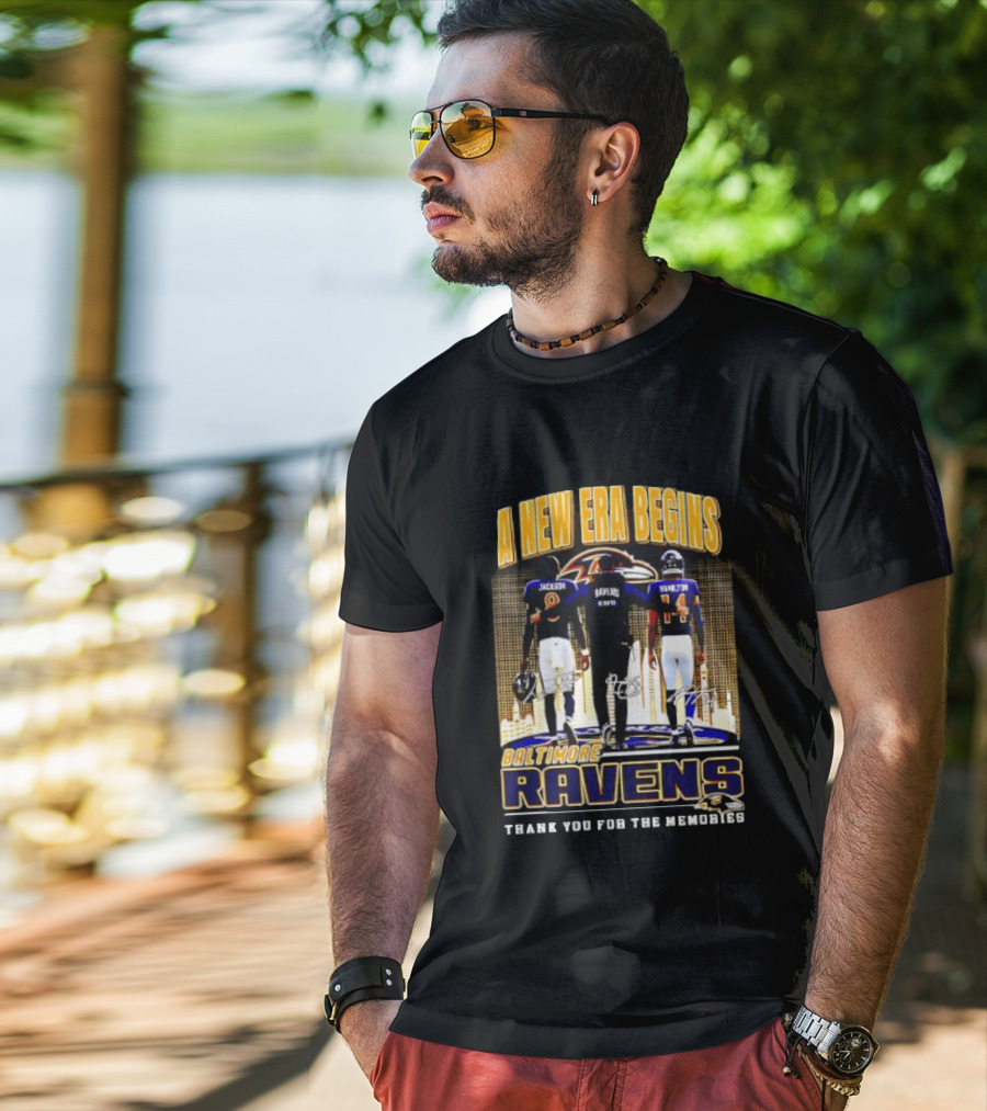 A New Era Begins Baltimore Ravens Jackson Lewis Hamilton Thank You For The Memories T-Shirt