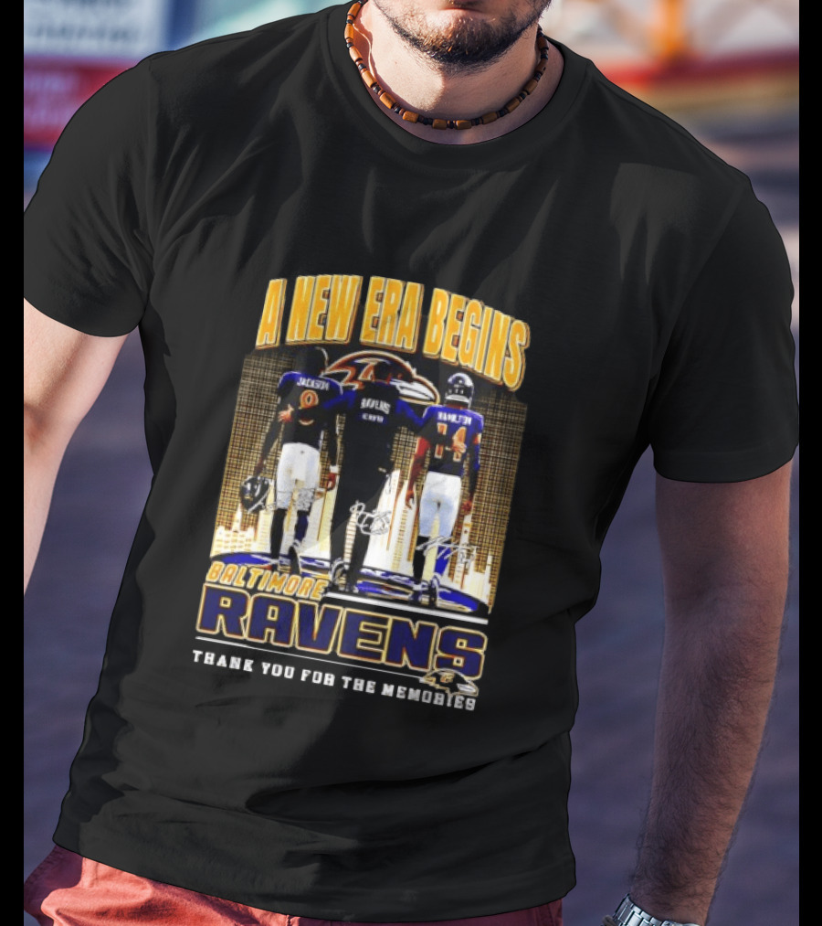 A New Era Begins Baltimore Ravens Jackson Lewis Hamilton Thank You For The Memories T-Shirt
