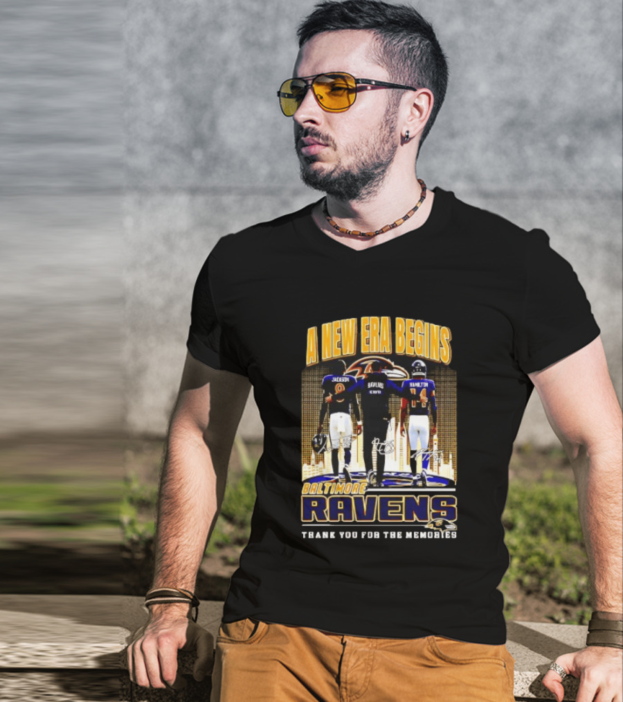 A New Era Begins Baltimore Ravens Jackson Lewis Hamilton Thank You For The Memories T-Shirt