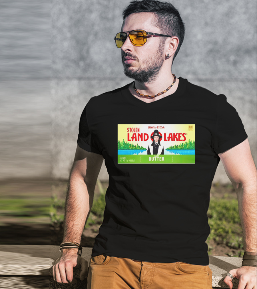 Billie Eilish Stolen Land O Lakes Salty Butter Anti ICE T-Shirt
