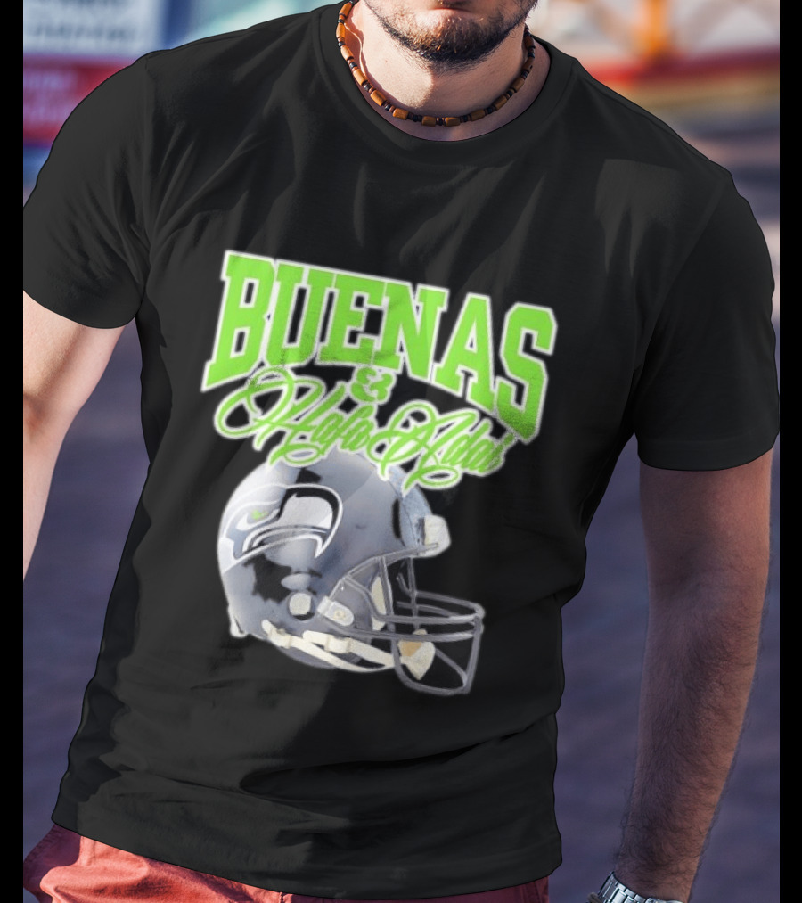 BUENAS Hafa Adai Seattle Seahawks Helmet T-Shirt
