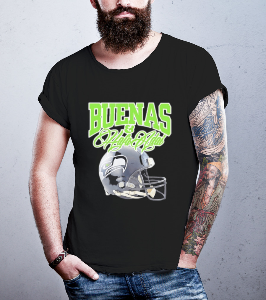 BUENAS Hafa Adai Seattle Seahawks Helmet T-Shirt
