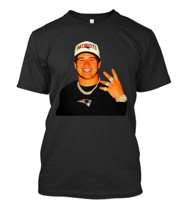Drake Maye Patriots Ring Collection With New England Patriots Hat And Jewelry T-Shirt