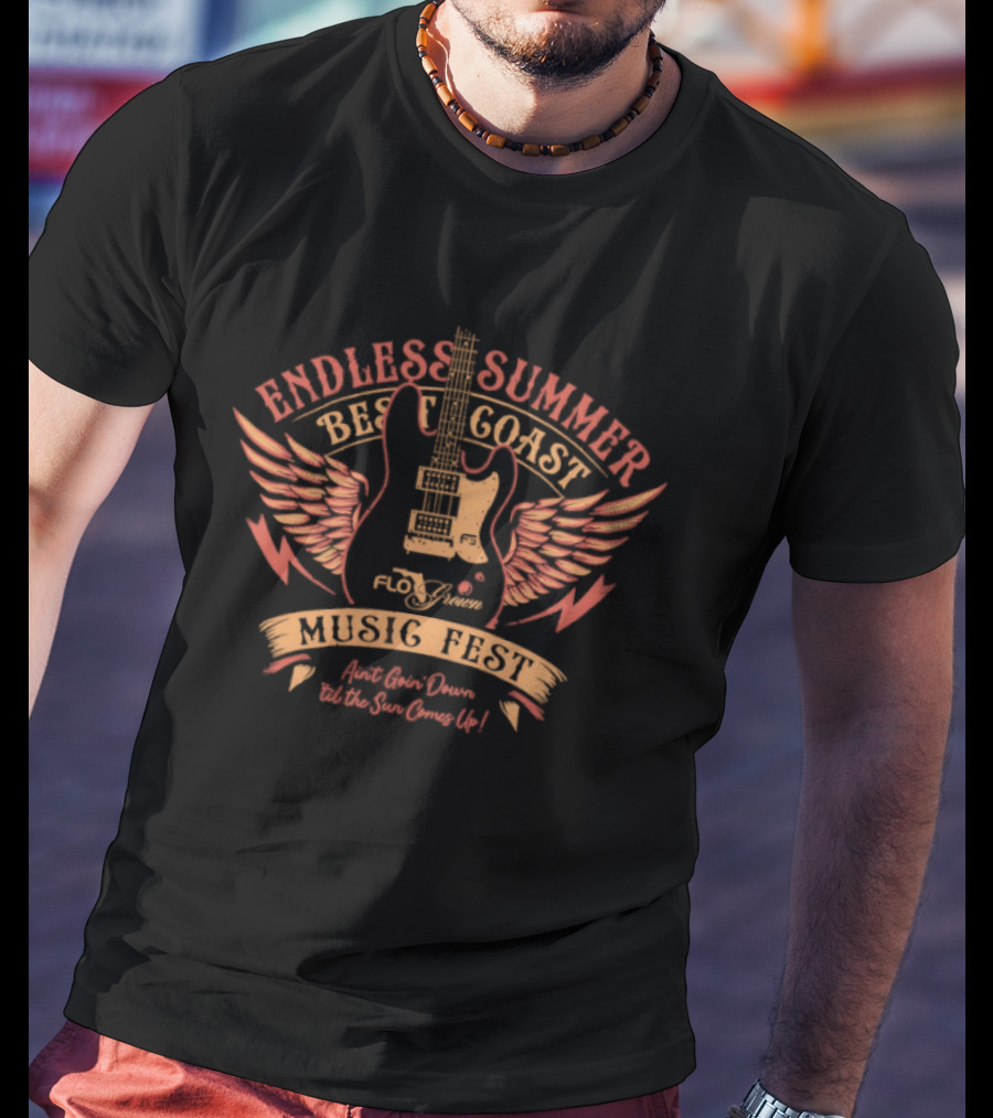 Endless Summer Flogrown Best Coast Music Fest Wings Guitar T-Shirt