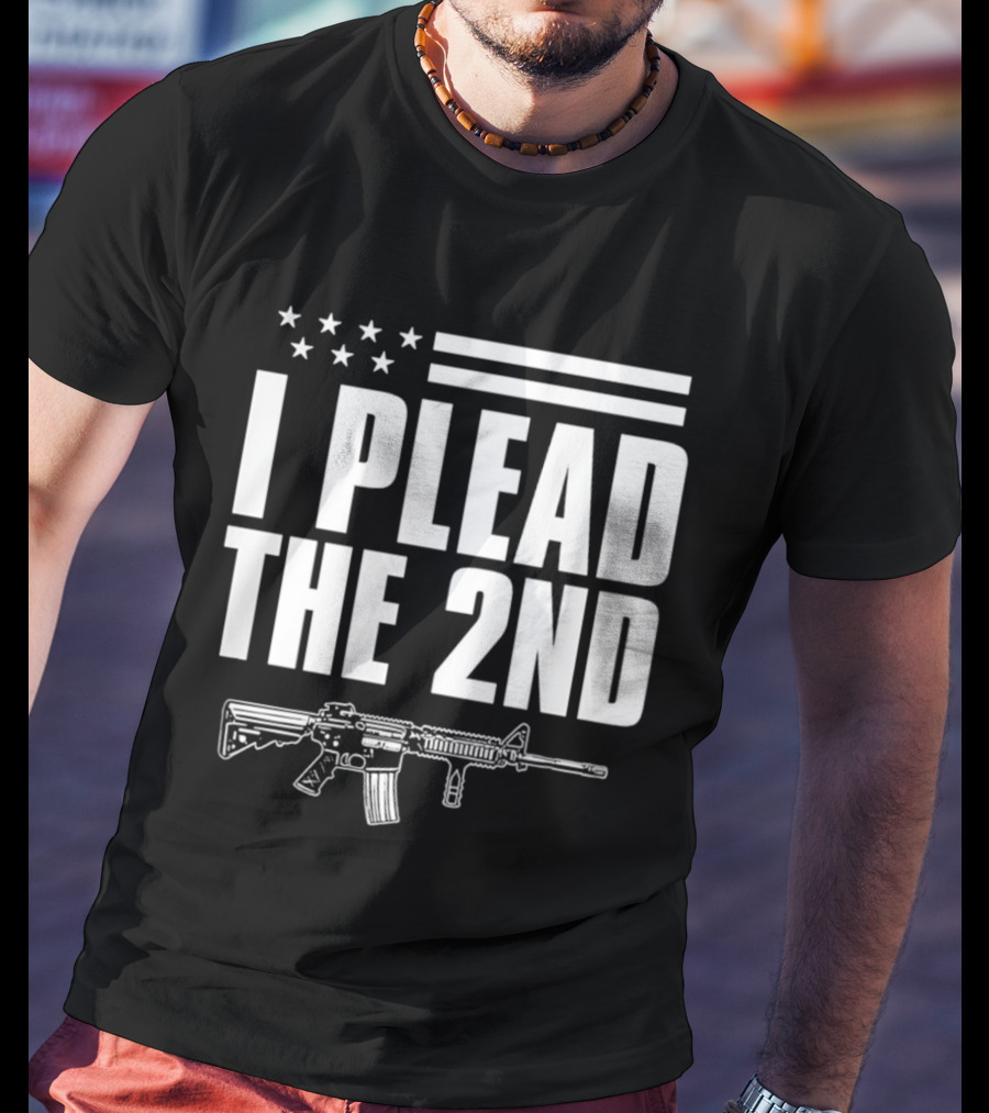 I Plead The 2nd Gun Rights American Flag Rifle T-Shirt