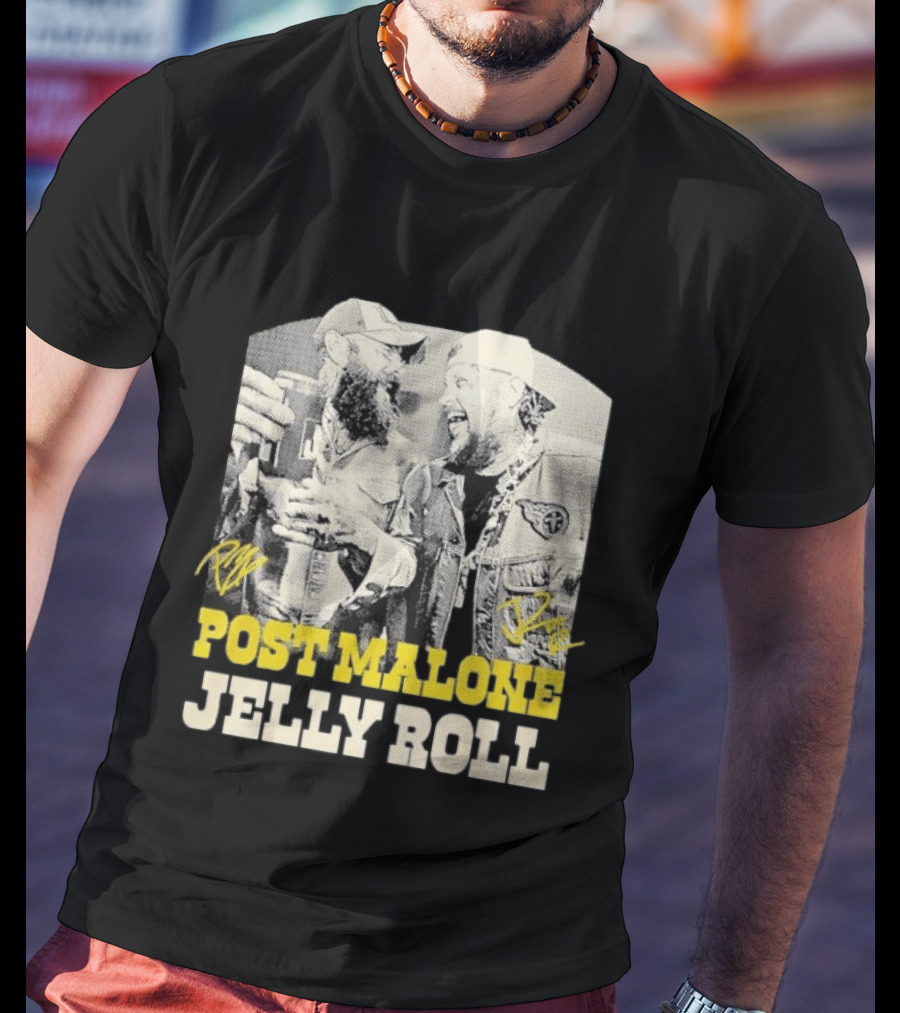 Post Malone Jelly Roll Collaboration Signatures T-Shirt