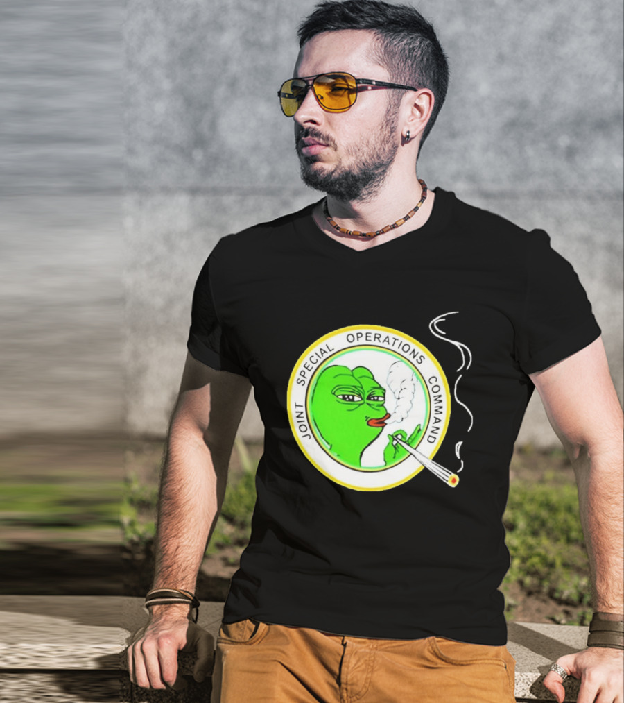 Sad Pepe Smoking Meme Joint Special Operations Command T-Shirt