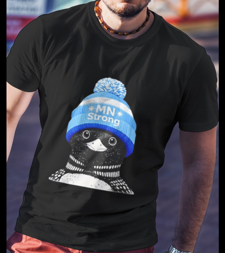 MN Strong Penguin Blue Hat Minnesota T-Shirt