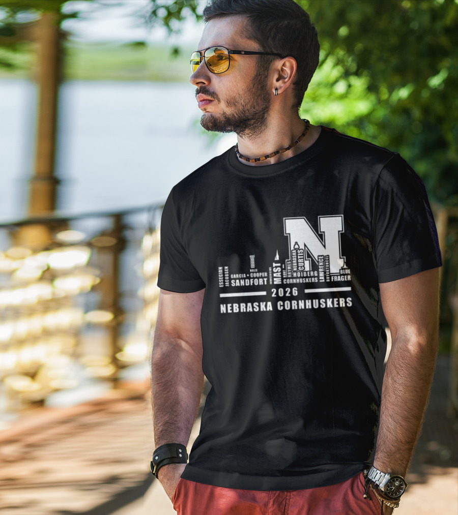 2026 Nebraska Cornhuskers City Skyline Lincoln T-Shirt