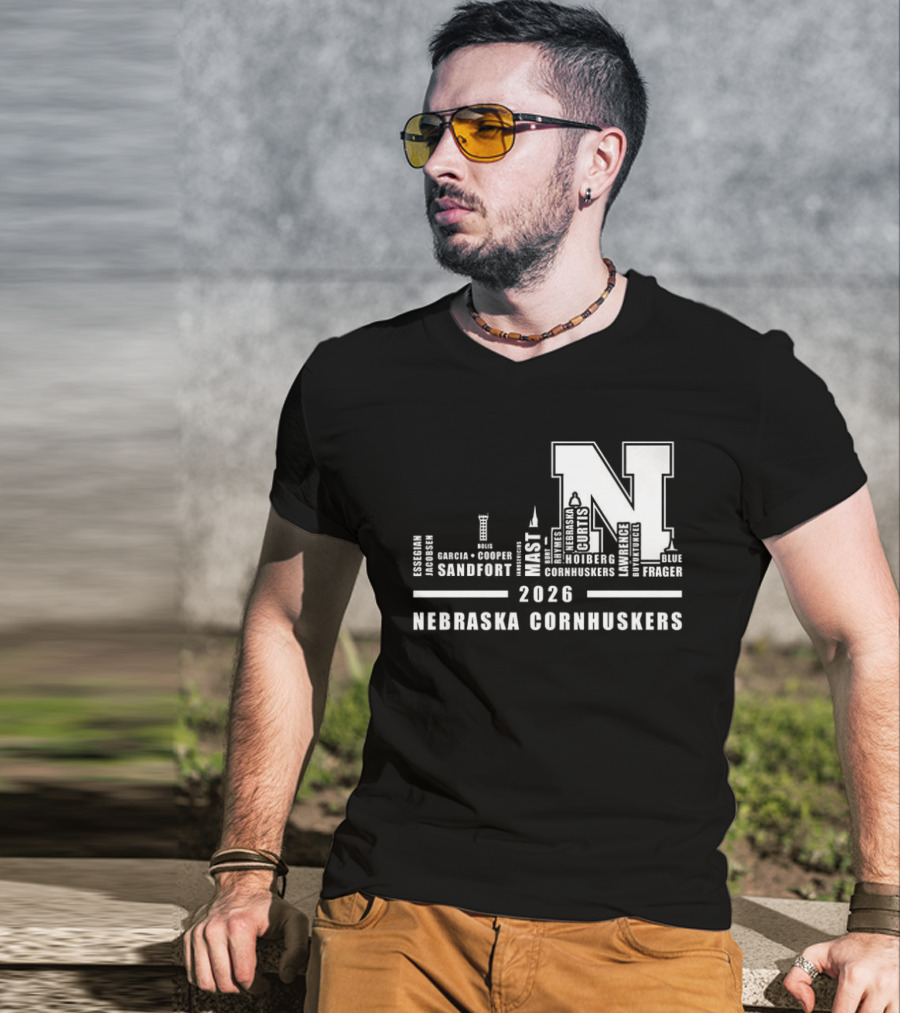 2026 Nebraska Cornhuskers City Skyline Lincoln T-Shirt