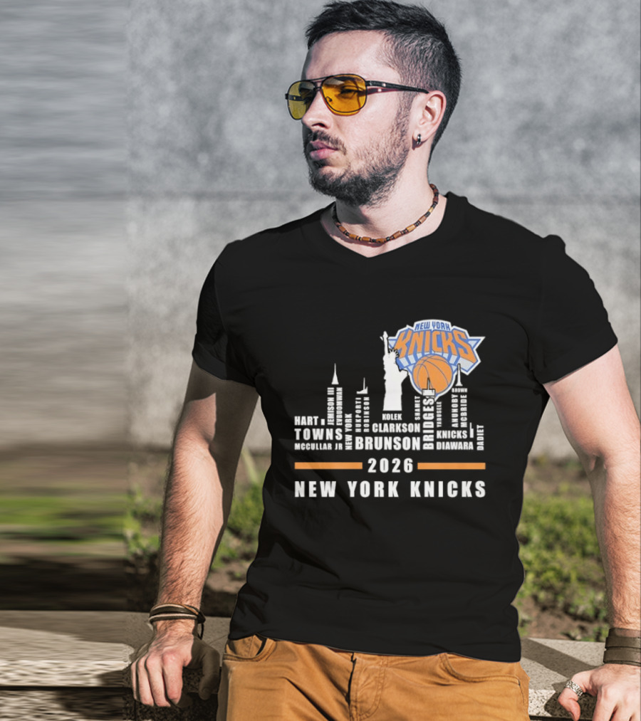 New York Knicks 2026 Players Name Of The Skyline City T-Shirt