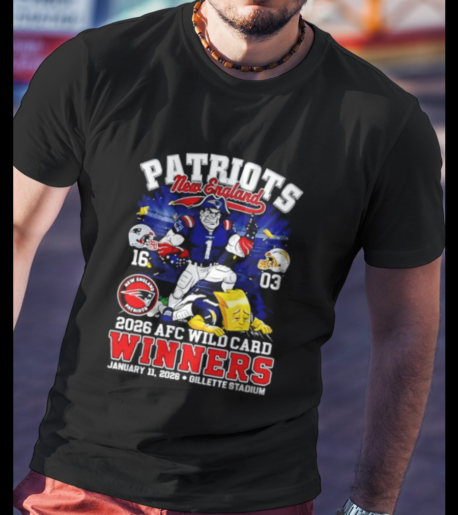 Patriots New England 2026 AFC Wild Card Winners Gillette Stadium January 11th T-Shirt