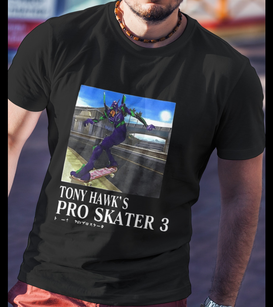 Tony Hawk's Pro Skater 3 Evangelion Crossover Skating Scene T-Shirt