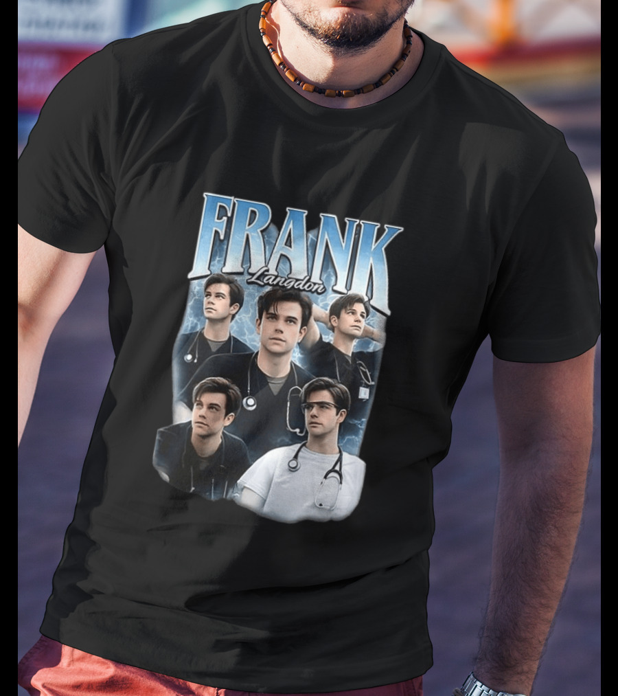 FRANK Langdon Doctor Character Lightning Background Stethoscope T-Shirt