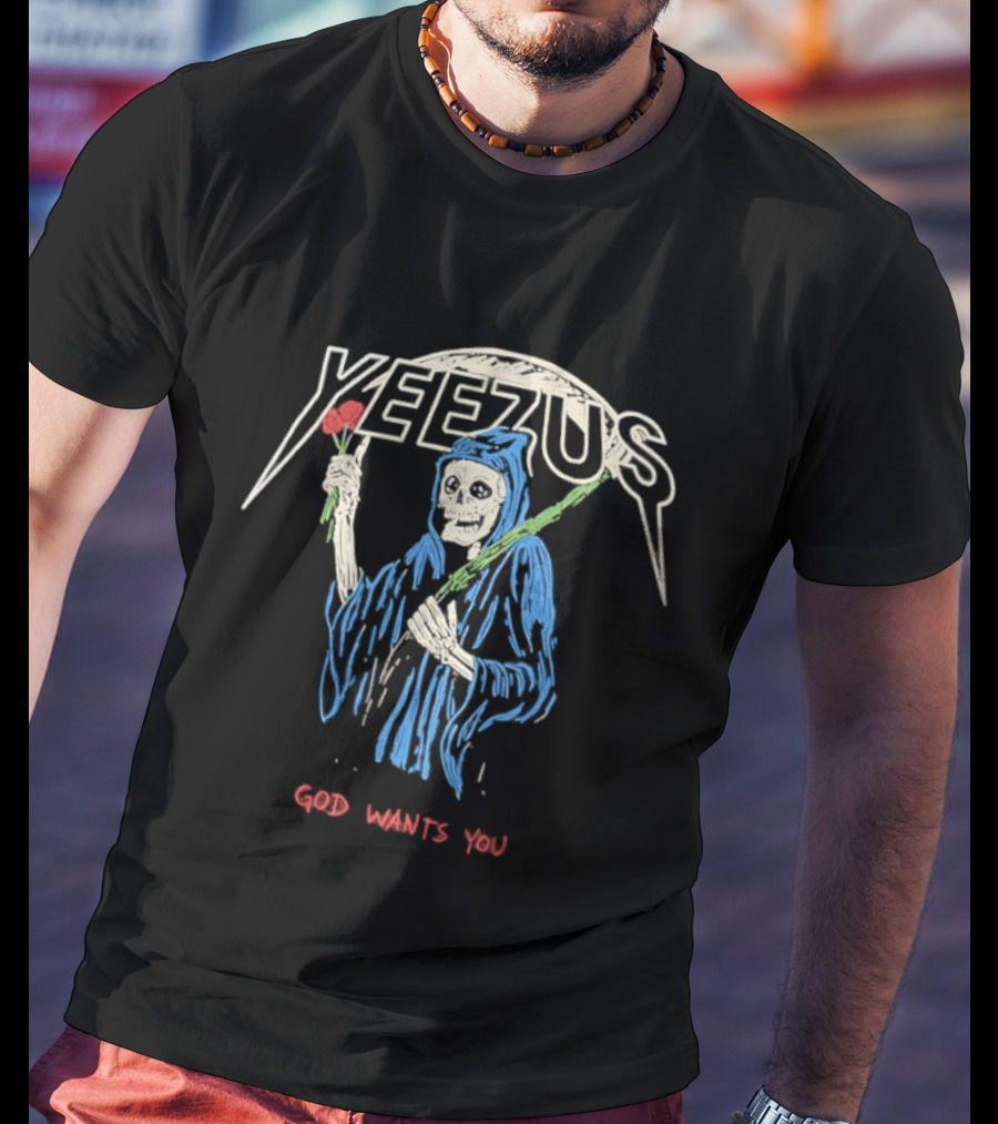 Yeezus Grim Reaper God Wants You Rose T-Shirt