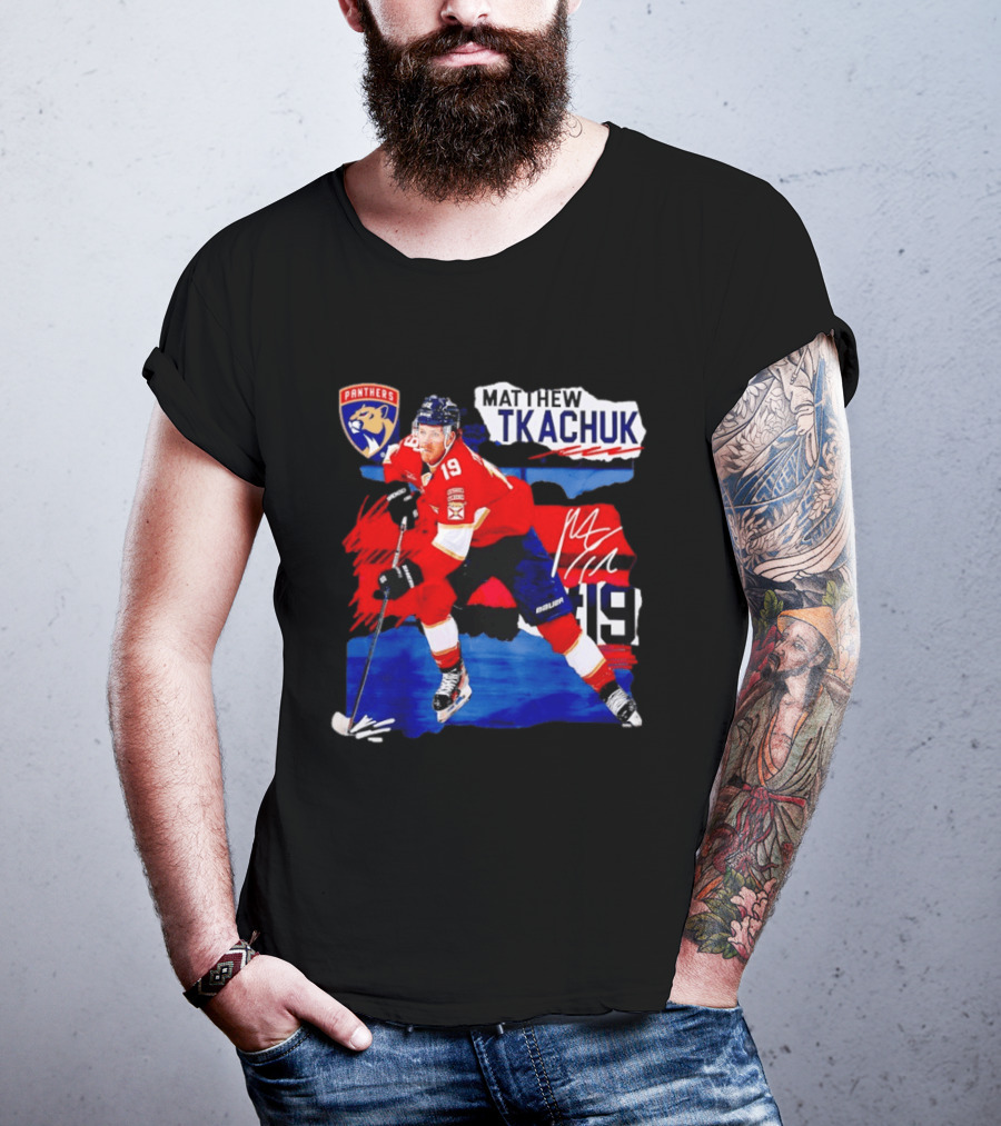 Matthew Tkachuk 19 Florida Panthers NHL Hockey Player Image T-Shirt