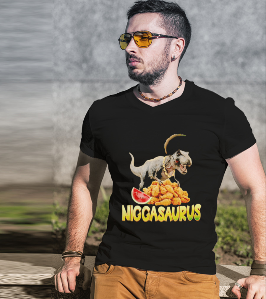 Niggasaurus Dinosaur Fried Chicken T-Shirt
