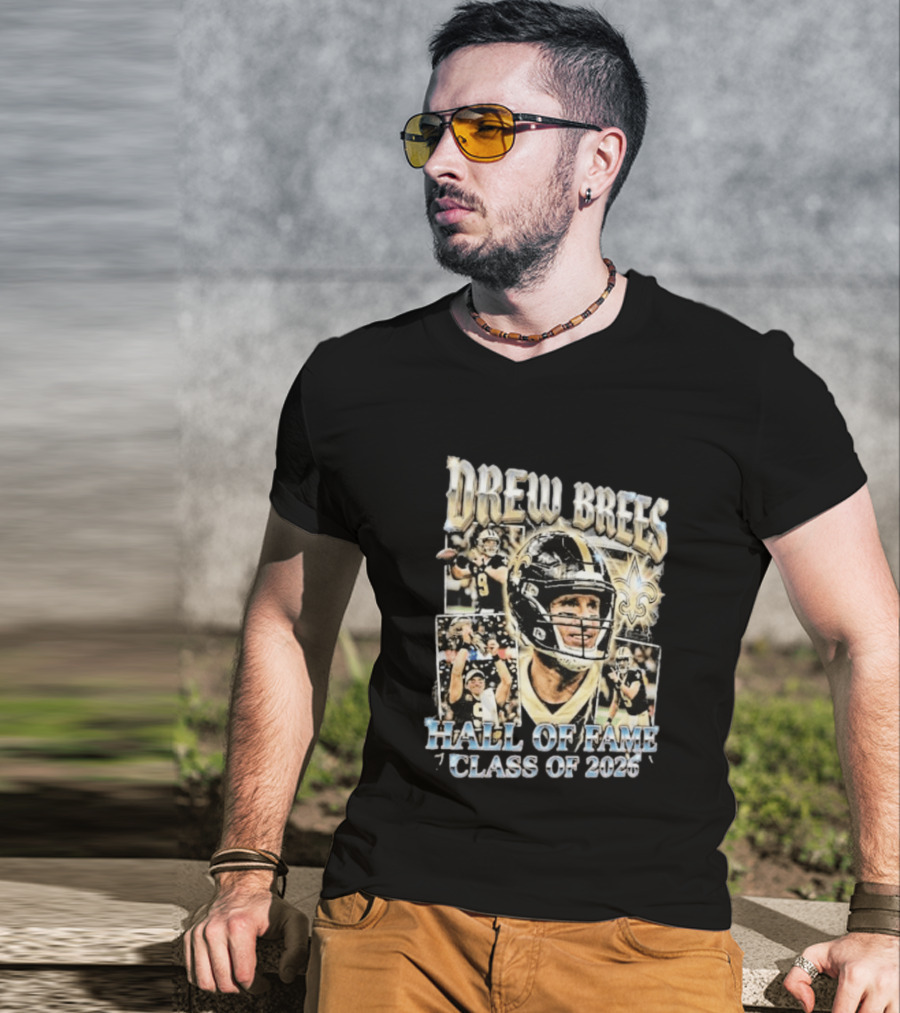 Drew Brees Hall Of Fame Class Of 2026 Quarterback Inductee NFL Football Star T-Shirt