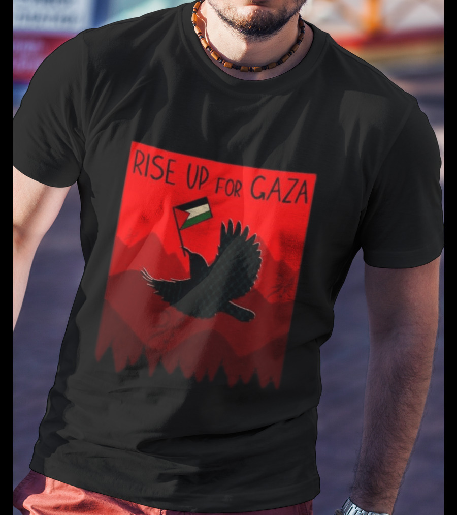 Rise Up For Gaza Palestinian Flag Bird T-Shirt
