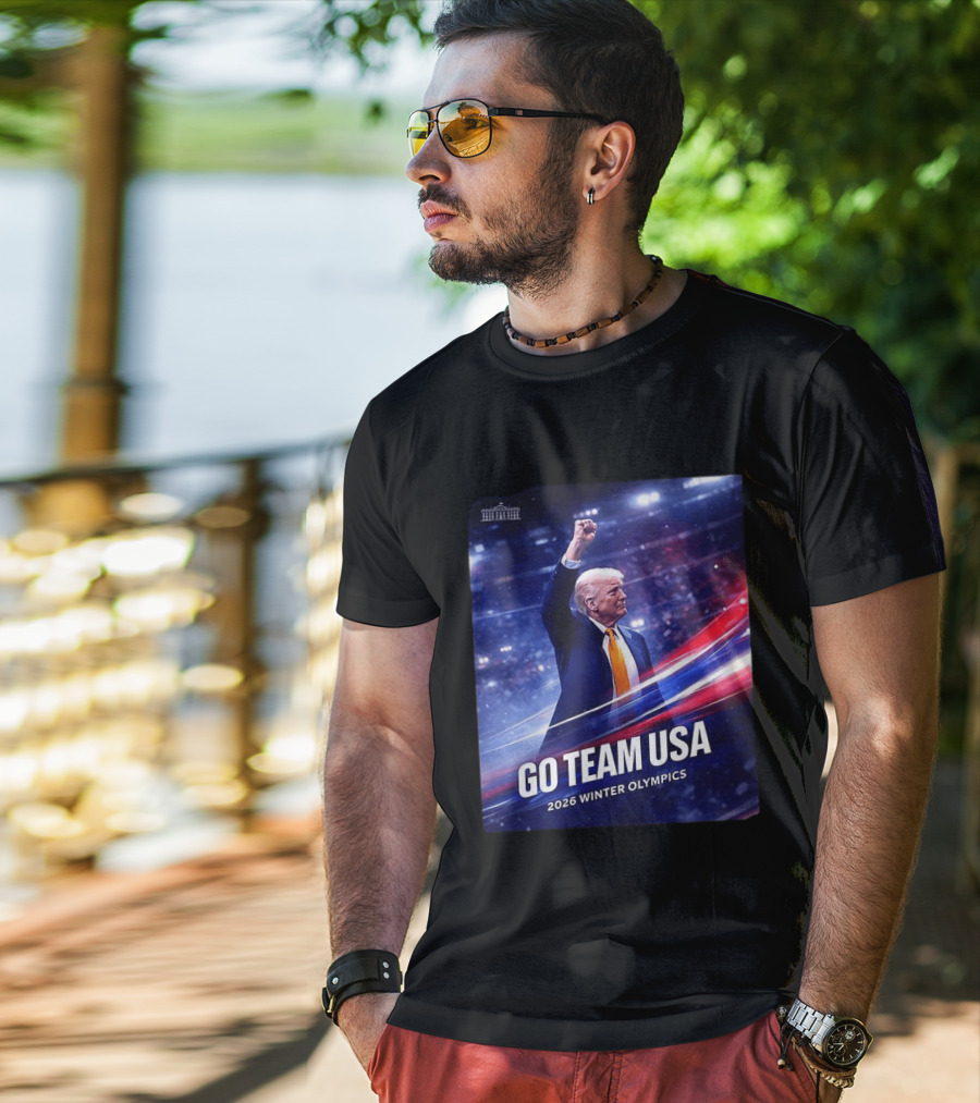 Go Team USA 2026 Winter Olympics Trump Cheer American Pride T-Shirt