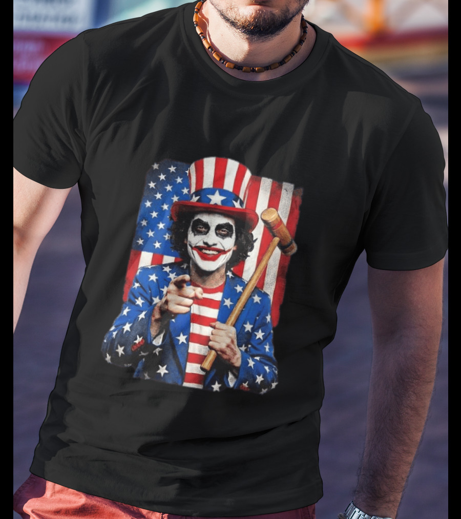 Uncle Jimmy USA Flag Joker Parody Patriotic Costume T-Shirt