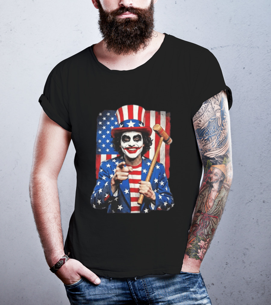 Uncle Jimmy USA Flag Joker Parody Patriotic Costume T-Shirt
