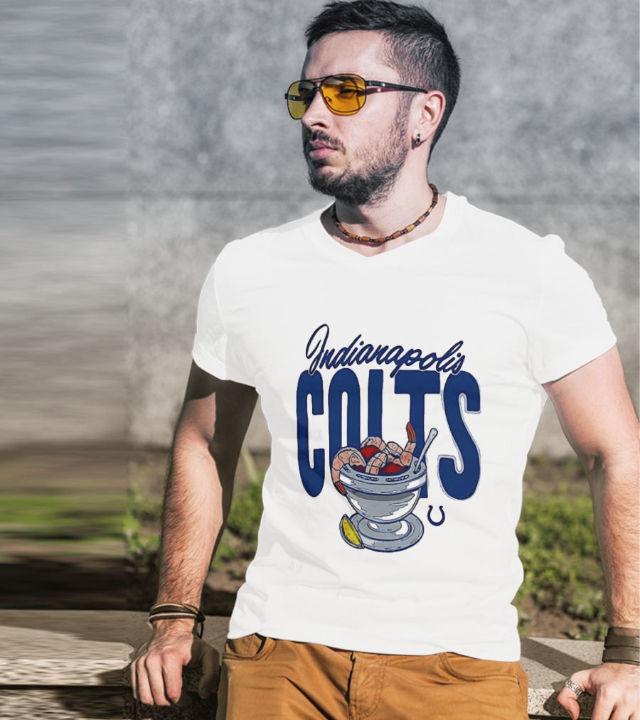 Indianapolis Colts Shrimp Cocktail Bowl Football Team T-Shirt