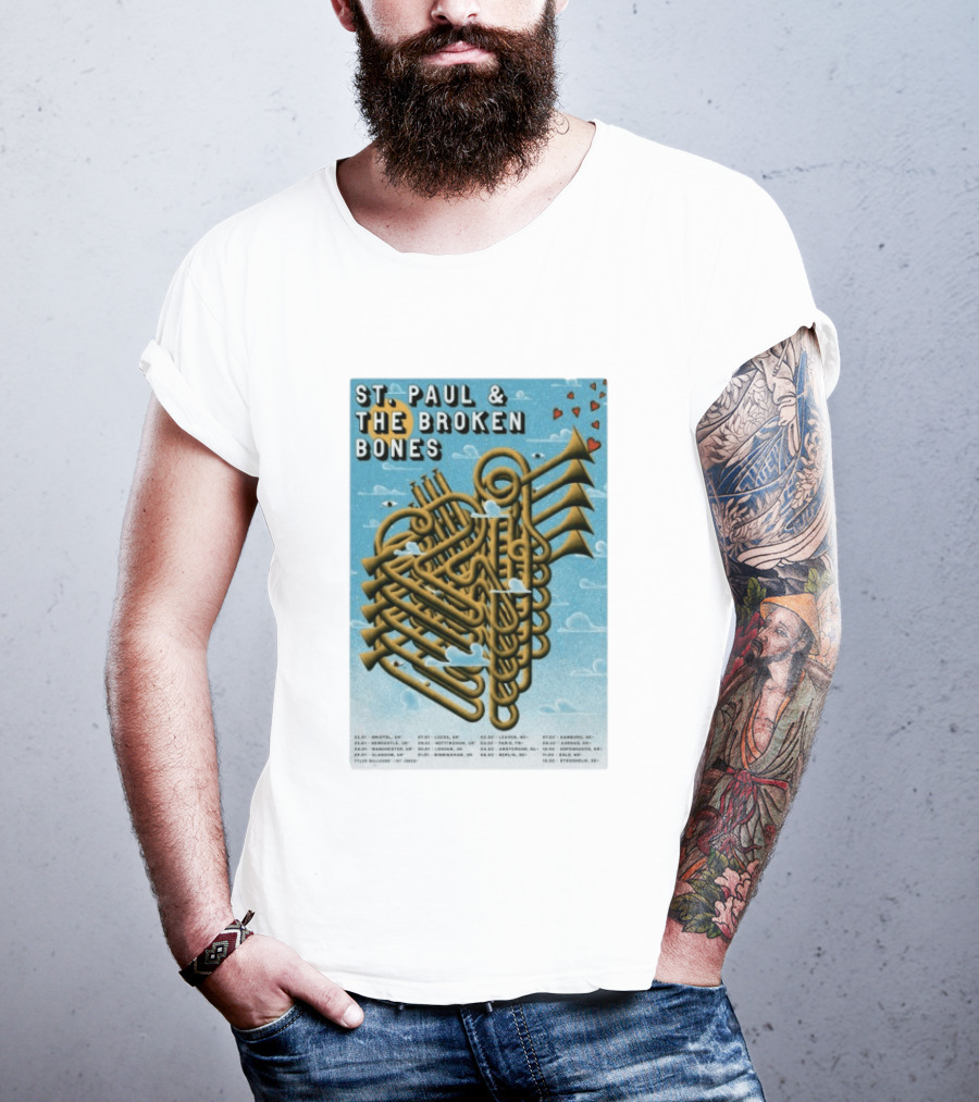 St. Paul & The Broken Bones UK Europe Tour 2026 Dates Bristol Leeds Dublin Paris Barcelona T-Shirt