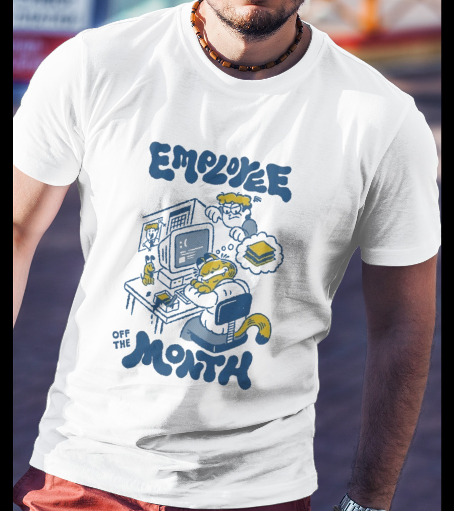 Employee Of The Month Henrique Torres Cat Sleeping Computer Sandwich T-Shirt