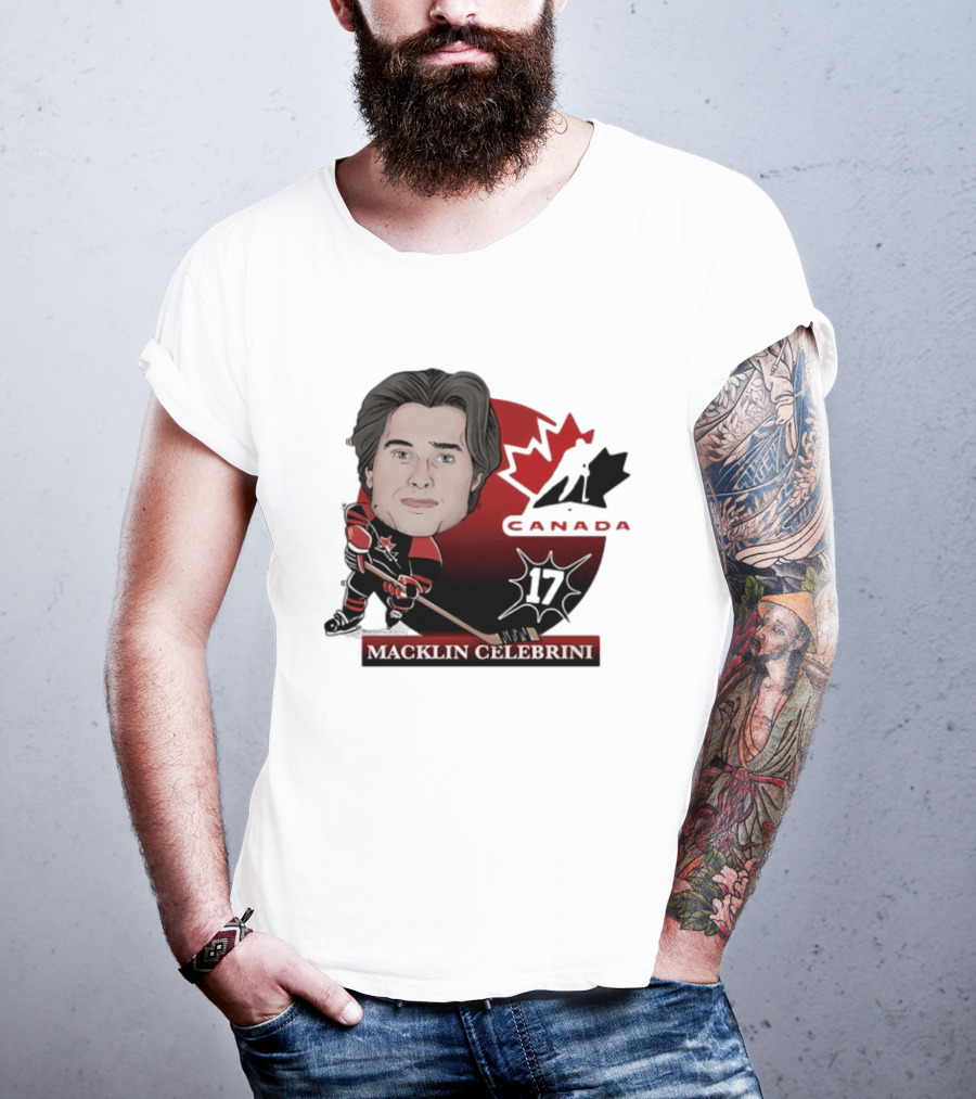 Hockey Canada Macklin Celebrini 17 Canada Leaf T-Shirt