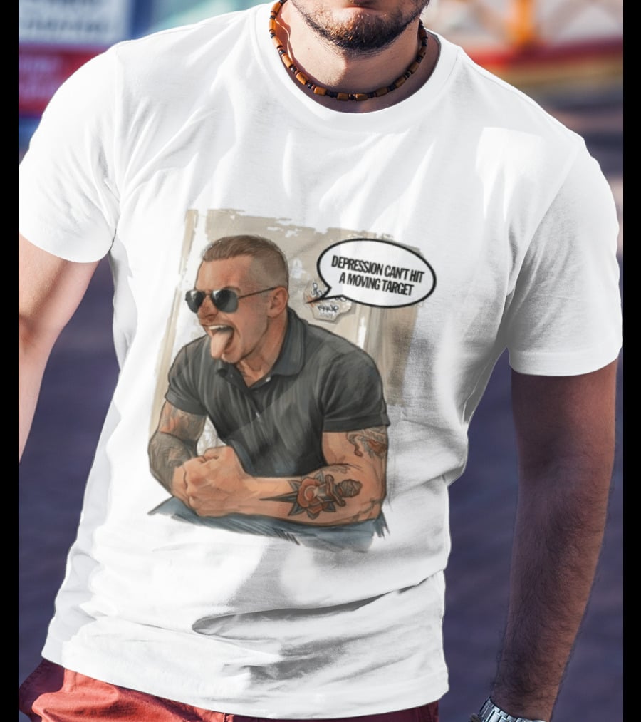 Joey Keegan Flex Pose Depression Can't Hit A Moving Target T-Shirt