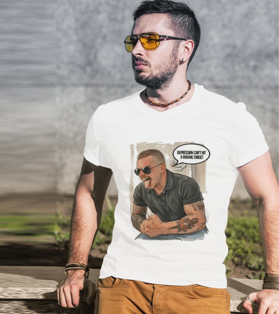 Joey Keegan Flex Pose Depression Can't Hit A Moving Target T-Shirt