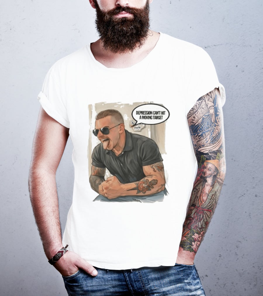 Joey Keegan Flex Pose Depression Can't Hit A Moving Target T-Shirt