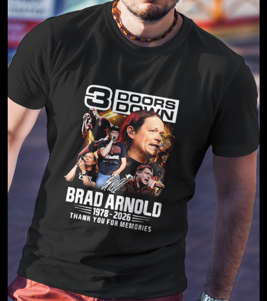 3 Doors Down Brad Arnold 1978 2026 Thank You For Memories T-Shirt
