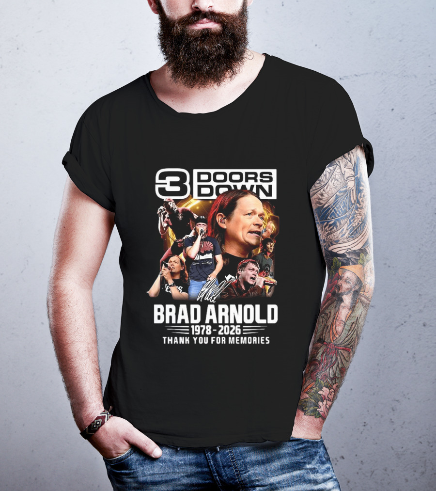 3 Doors Down Brad Arnold 1978 2026 Thank You For Memories T-Shirt