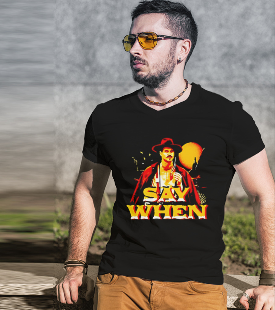 Doc Holliday Tombstone Say When Iconic Movie T-Shirt