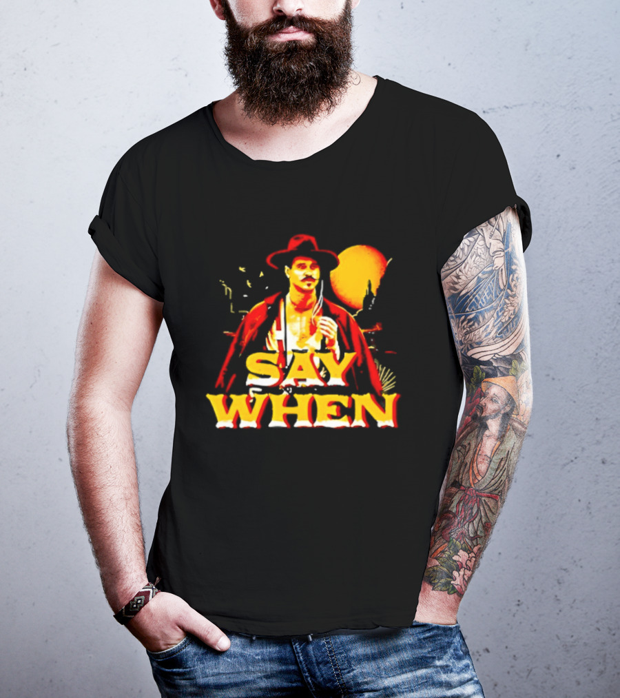 Doc Holliday Tombstone Say When Iconic Movie T-Shirt