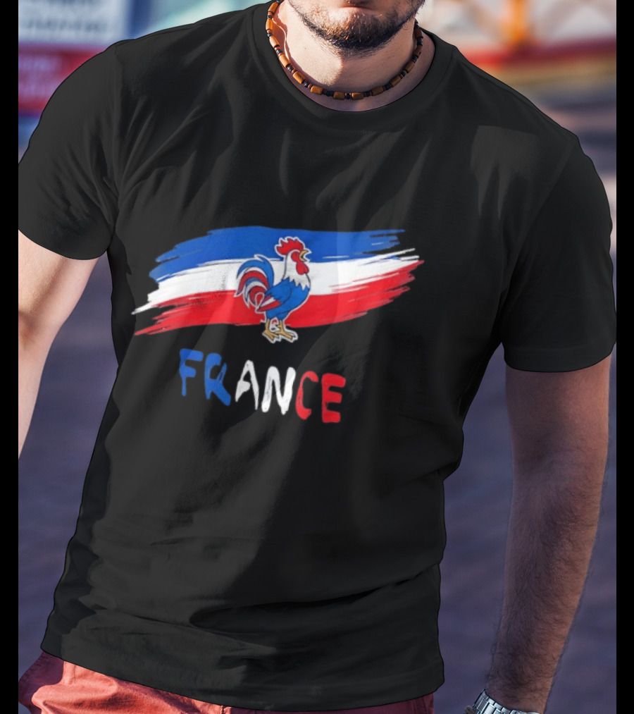 France Rooster French Flag Pride T-Shirt