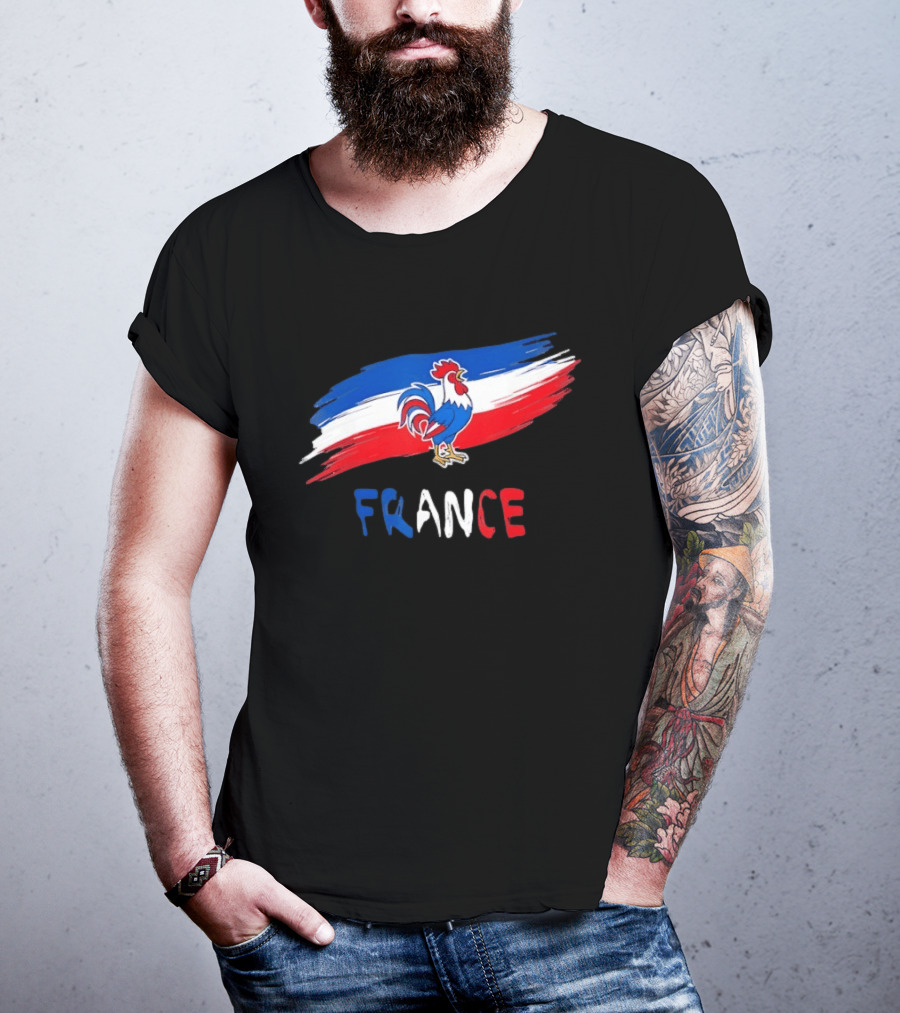 France Rooster French Flag Pride T-Shirt