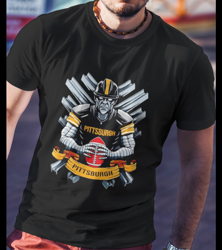 Pittsburgh Steel Worker Robot Football Industrial City Pride Sports T-Shirt