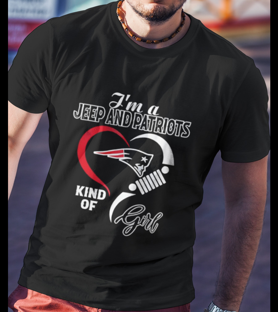 I'm A Jeep And Patriots Kind Of Girl Heart Football T-Shirt