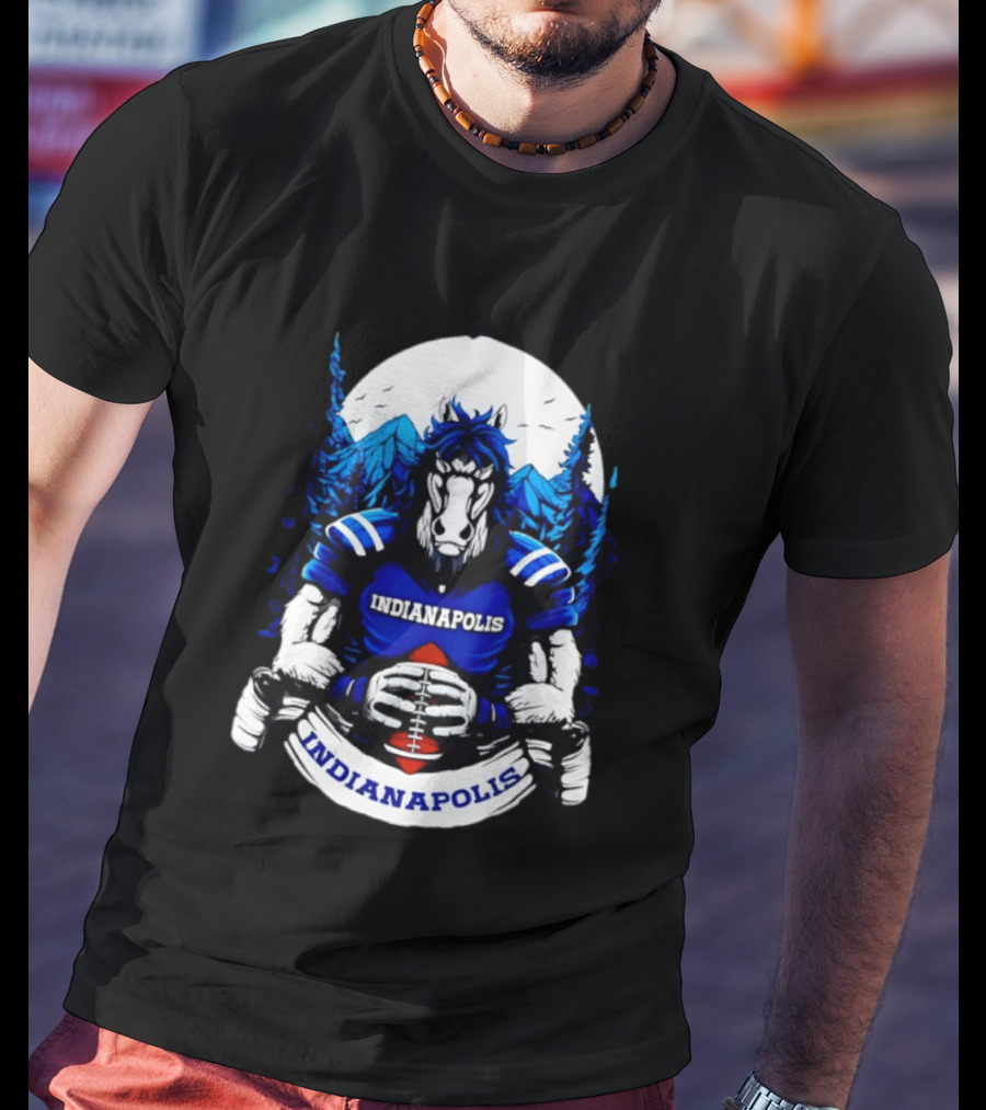 Indianapolis Colts Football Horse Mountain Forest T-Shirt