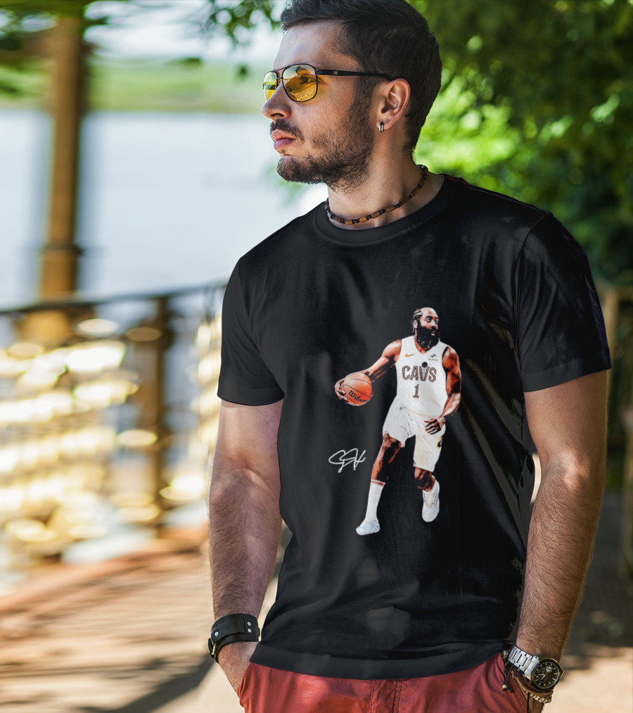 James Harden Basketball CAVS 1 Cavaliers Signature Debut T-Shirt