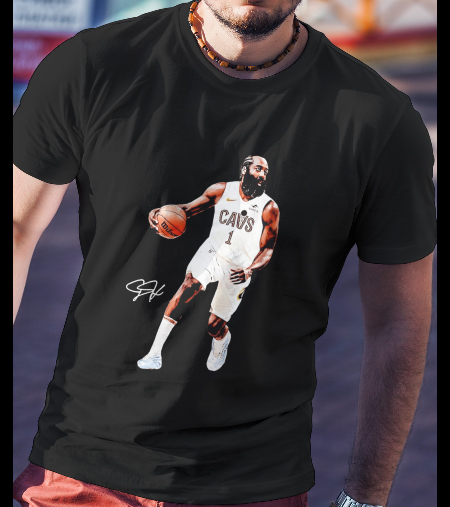 James Harden Basketball CAVS 1 Cavaliers Signature Debut T-Shirt
