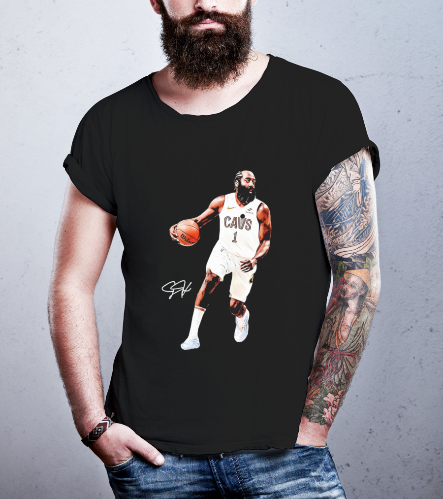 James Harden Basketball CAVS 1 Cavaliers Signature Debut T-Shirt