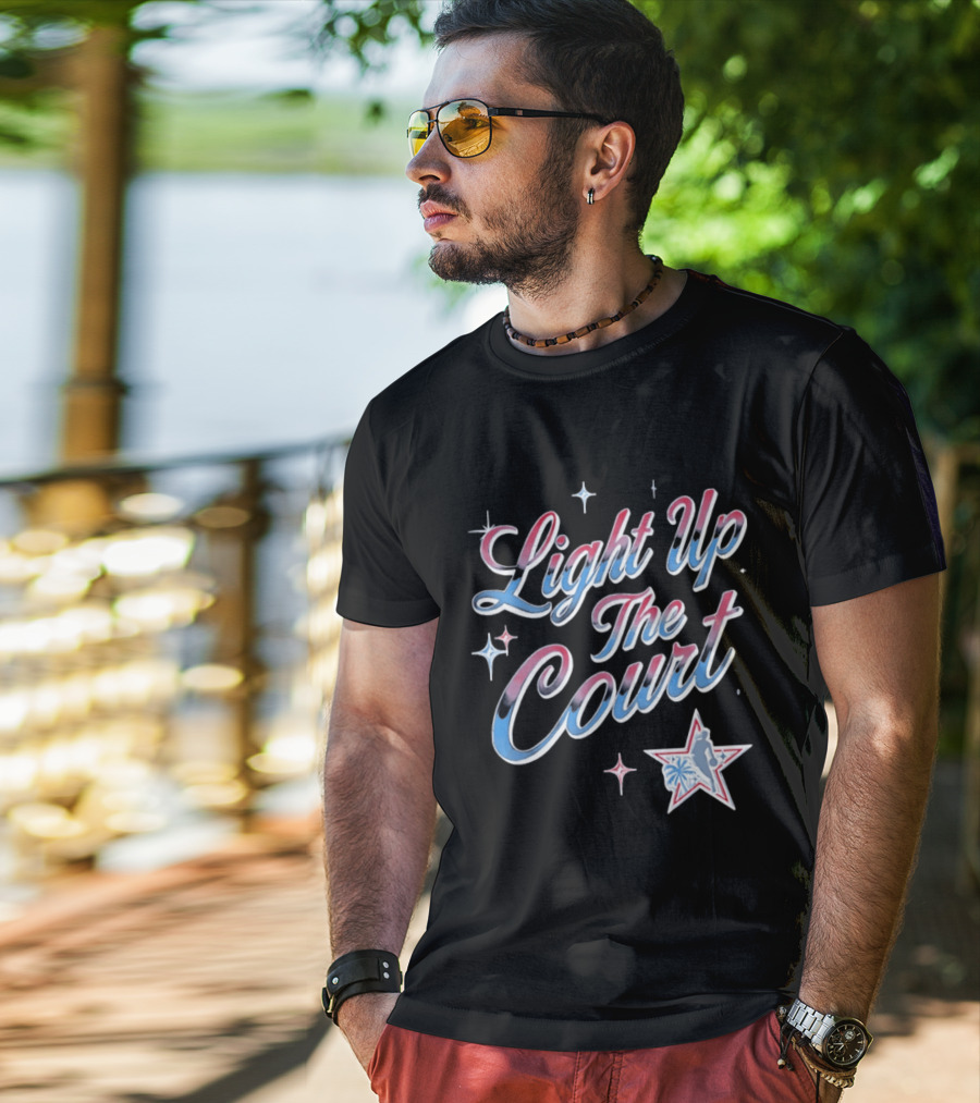 Light Up The Court NBA LA 2026 Basketball Stars And Sparkles T-Shirt