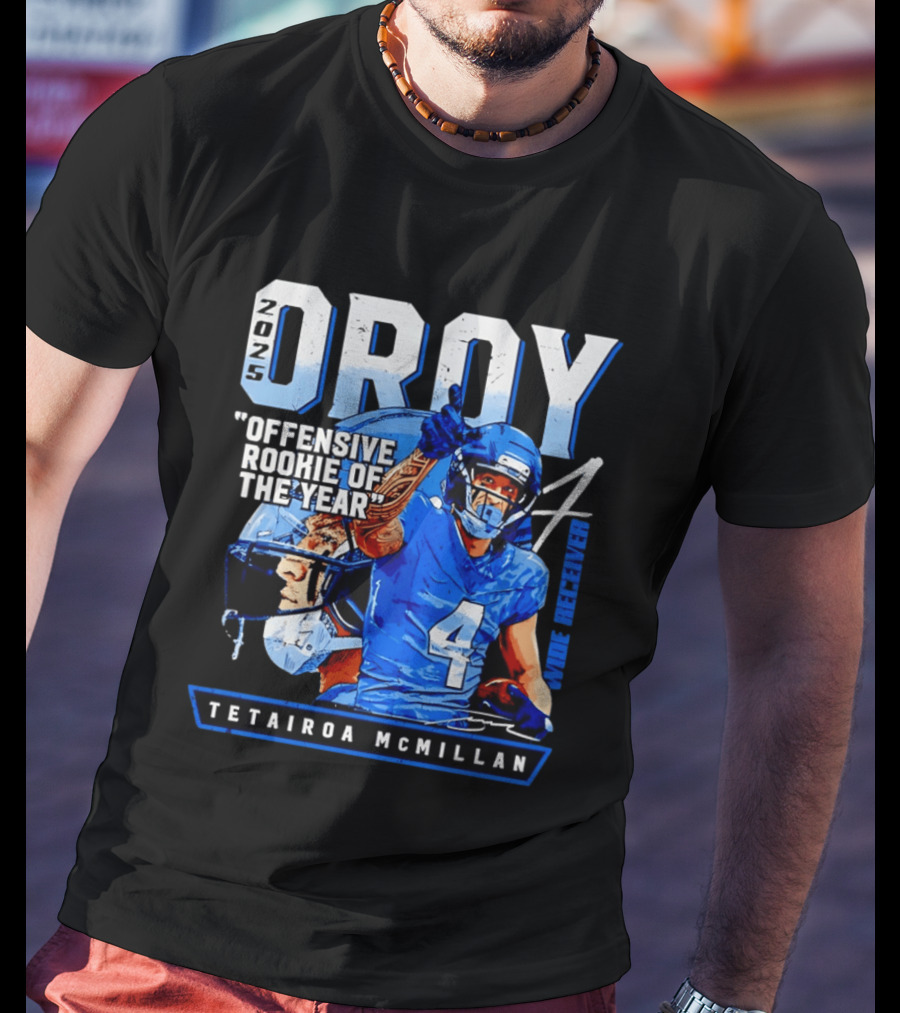 2025 OROY Offensive Rookie Of The Year Tetairoa McMillan Wide Receiver Carolina Panthers T-Shirt