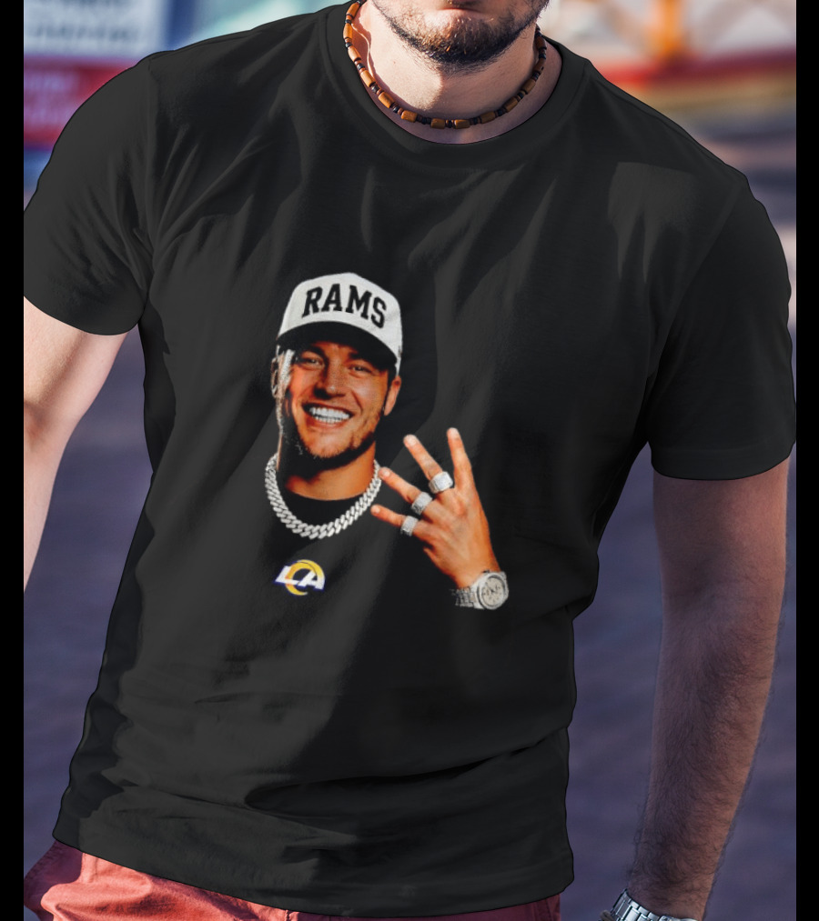 Los Angeles Rams Matthew Stafford MVP Rings Celebration T-Shirt