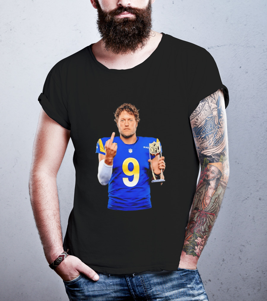 Matthew Stafford Los Angeles Rams 2025 MVP Gesture NFL Trophy T-Shirt