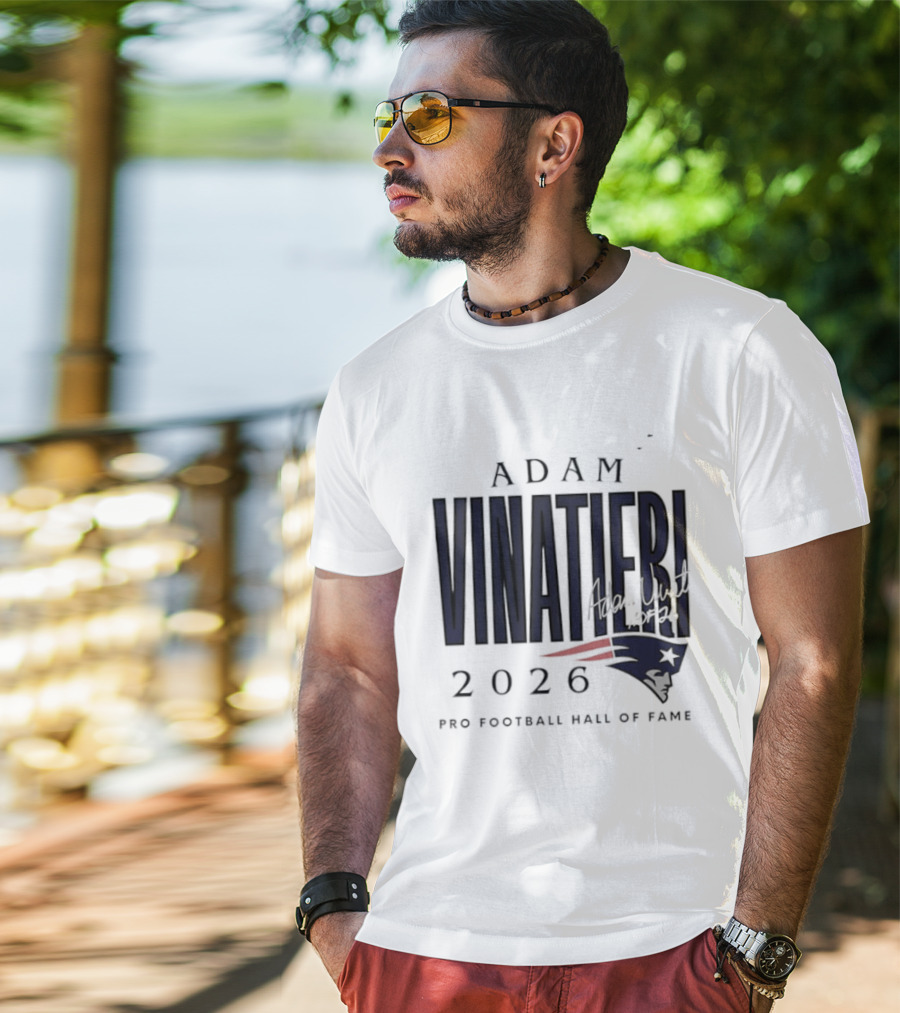 Adam Vinatieri 2026 Patriots Pro Football Hall Of Fame T-Shirt
